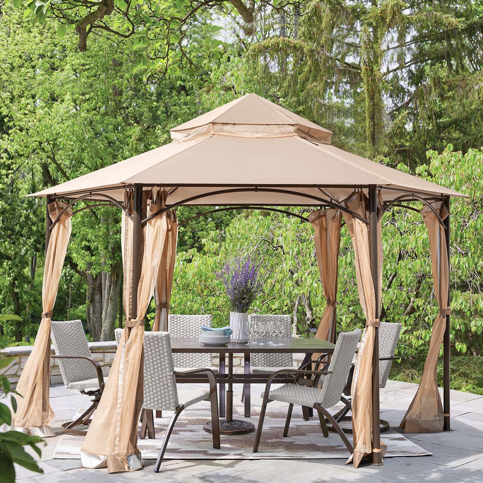 Erommy Ft W X Ft D Steel Patio Gazebo Reviews Wayfair